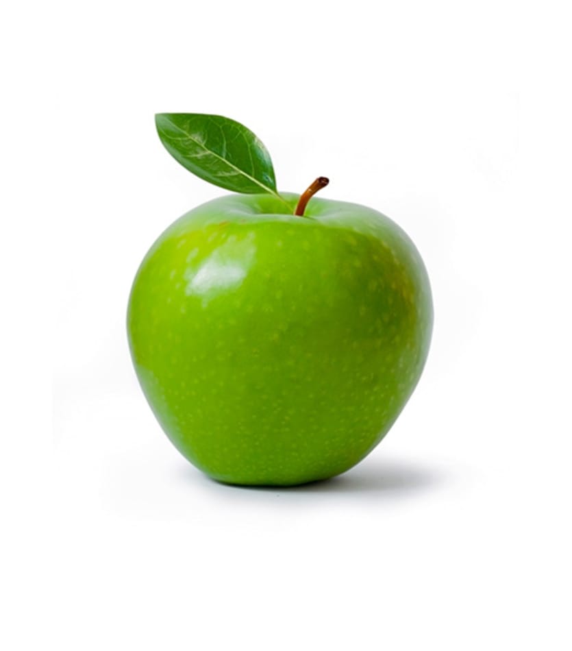 A granny apple on a white background.