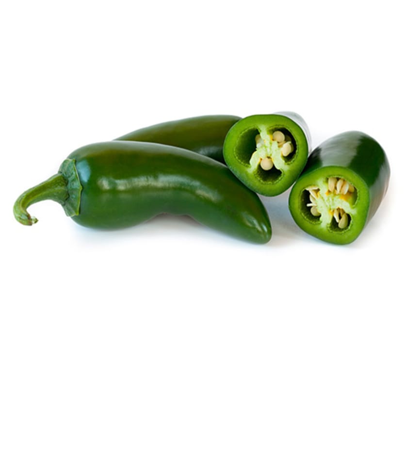 Jalapeño peppers on a white background.